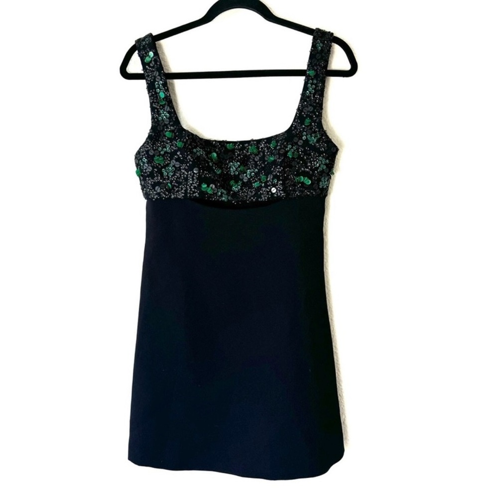 ZARA Women's EMBROIDERED YOKE MINI DRESS-LIMITED EDITION,(BLK/GR, Large)NEW